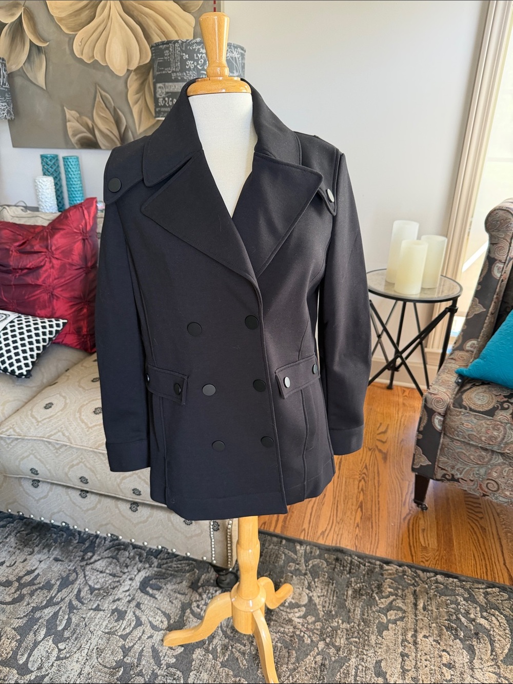 Cabi diplomat jacket/coat Classic Black Double-Breasted Women's Peacoat
